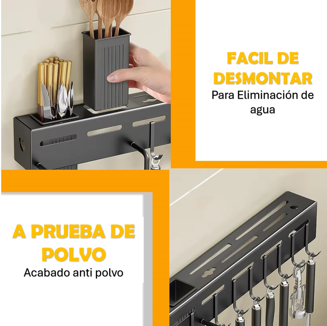 Organizador Utensilios Cocina para Pared 60 cms