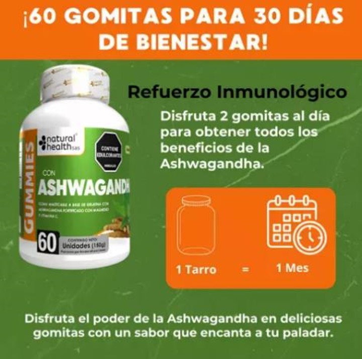 GOMITAS DE ASHAWANDA X 60 Unds