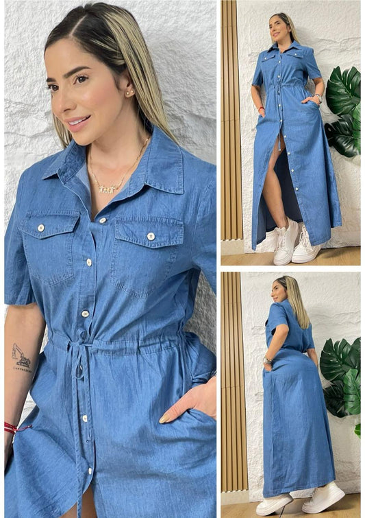 Vestido Chambray Azul